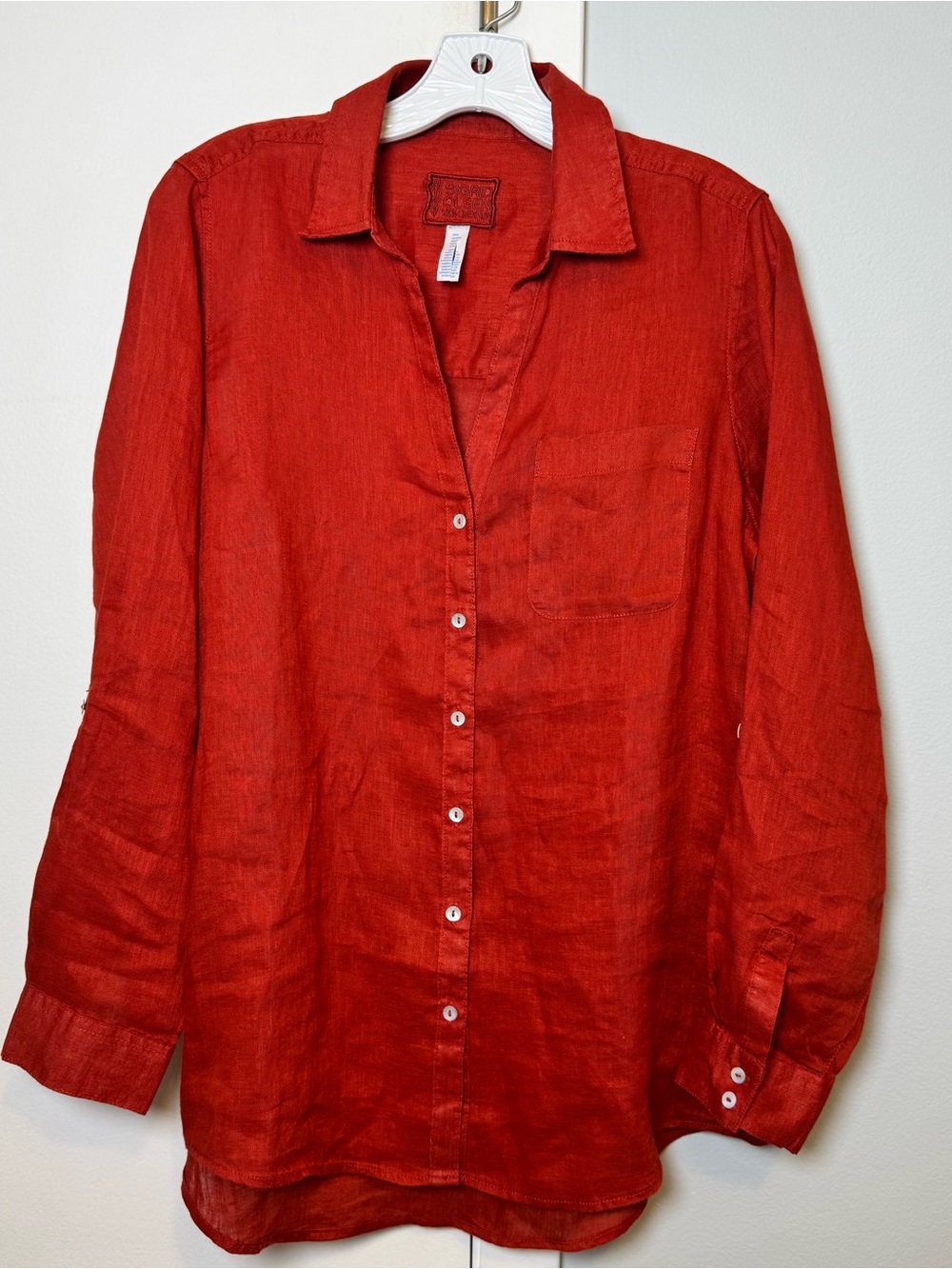 Sigrid Olsen 100% Linen Long-Sleeve Button-Down Shirt